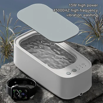 45000Hz Ultrasonic Cleaner 15W High Frequency Vibration Cleaning Machine for Glasses Jewelry Watches Makeup Brushes 1