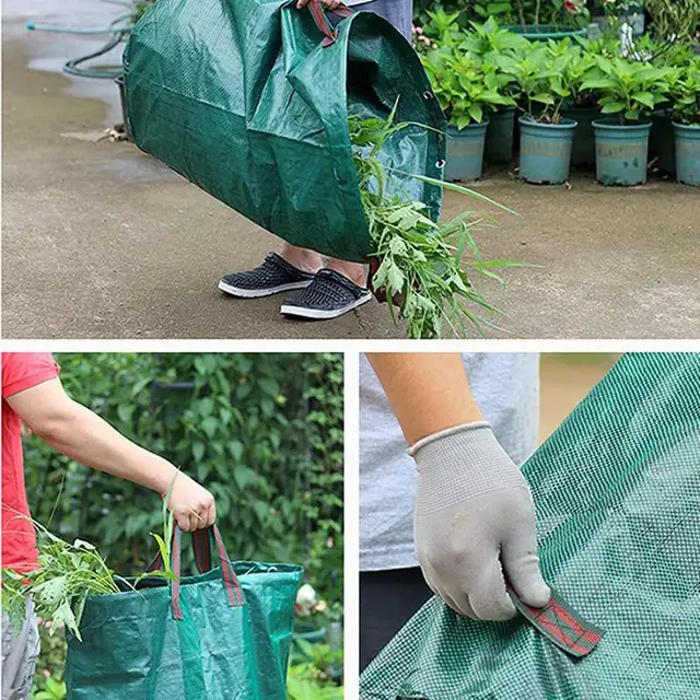 Levélzsákok 2Db Fűzsák Nagy Kapacitású Gyep- És Gyep Hulladékzsákok Újrafelhasználható Udvari Tájvágás - Image 5