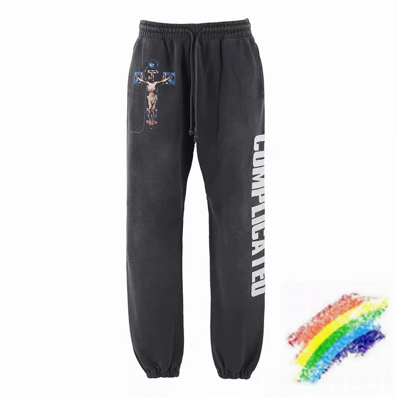 

Винтажные серые спортивные штаны Saint Michael 23AW для мужчин и женщин, высококачественные штаны для бега на завязках