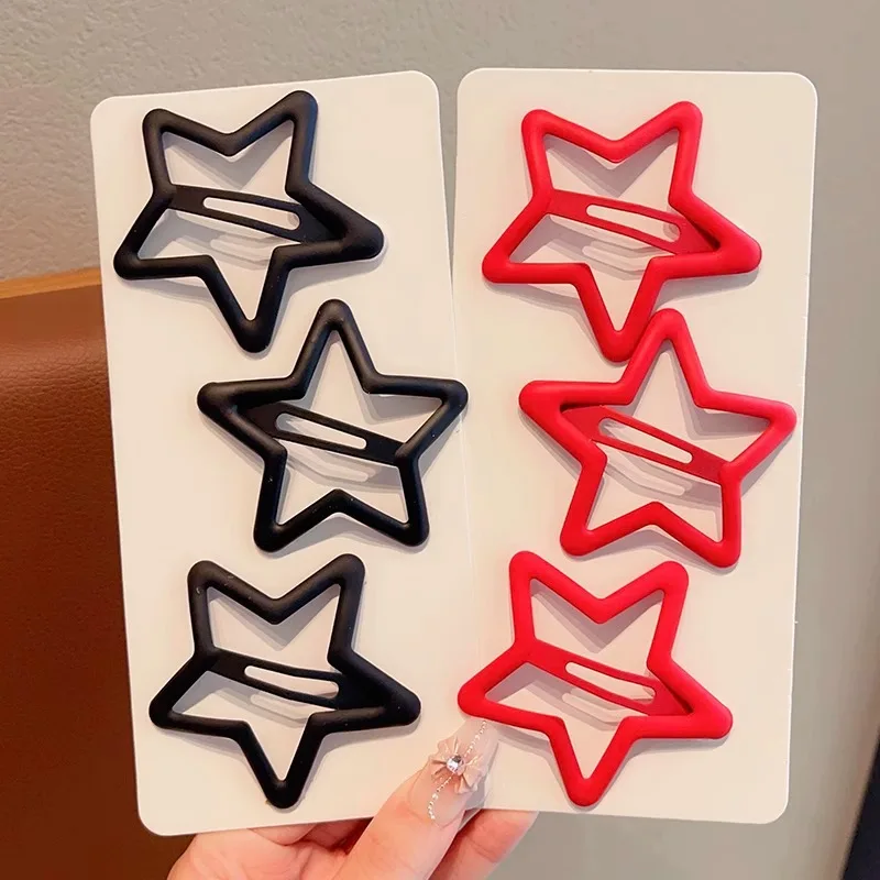 3 Pcs 패션 걸스 다채로운 스타 BB 헤어핀 귀여운 머리핀 아이 달콤한 머리 장식 클립 바레트 헤어 액세서리 소녀 선물