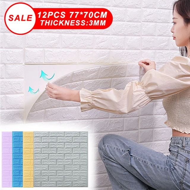 12PCS Self Adhesive 3D Foam Wallpaper Waterproof Brick Wall Panel Living  Room Brick Stickers Bedroom Kid Brick Papers Home Decor - AliExpress