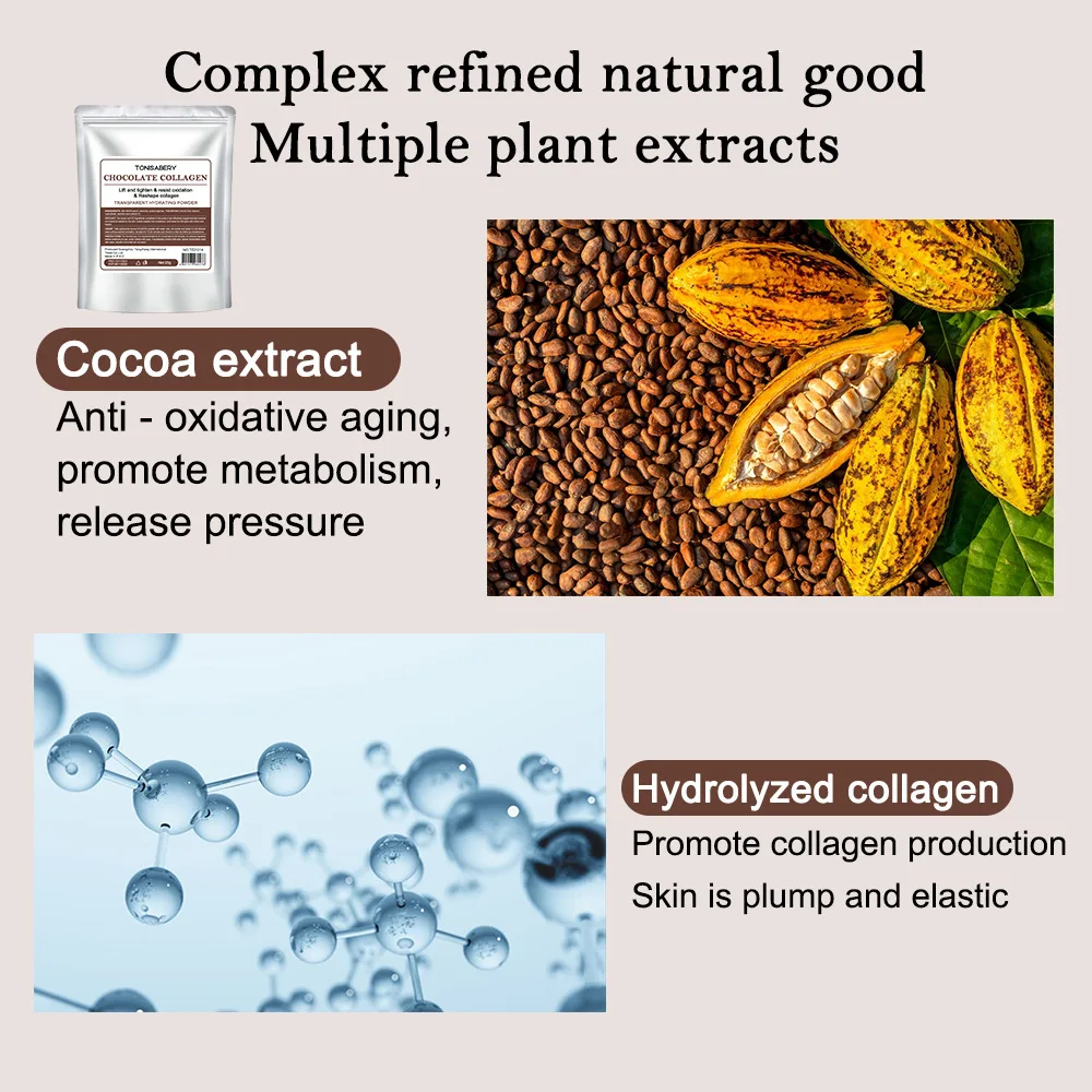 1pc Jelly Mask Powder 20g chocolate collagen facial mask powder soft facial mask powder moisturizing and tightening