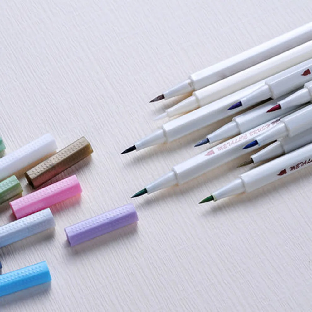 컬러 STA 금속 마커 펜, 스크랩북 공예 카드 만들기 브러시, 라운드 헤드 아트 펜, 드로잉 문구, 사무용품