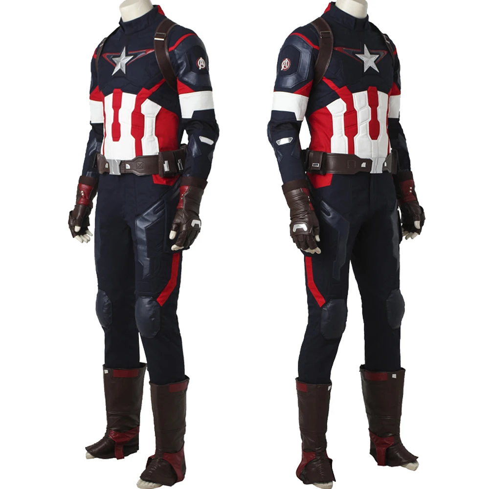 

Halloween Carnival Age of Ultron Cosplay Captain Costume Fancy Steve Rogers Outfit Full Set Battle Superhero Suit With Mask