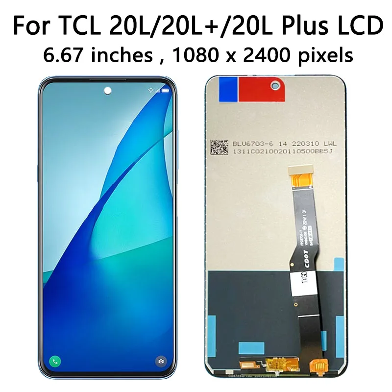 6.67"AAA+ LCD Display Touch Screen Digitizer For TCL 20L 20L+ Plus T774H T774B T775H T775B TCL 20S T773O Display lcd display screen