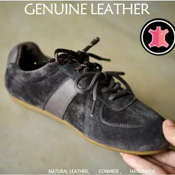 Fashionable Retro Thick Bottom Sports Shoes Women's Increased Height Dequn Shoes Comfortable Genuine Leather Rubber Outsole 1