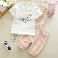 Baby Clothes Summer Girls Clothing Sets Fashion T-shirts Strap shorts 2pcs Suit Children Clothes For Bebe 1