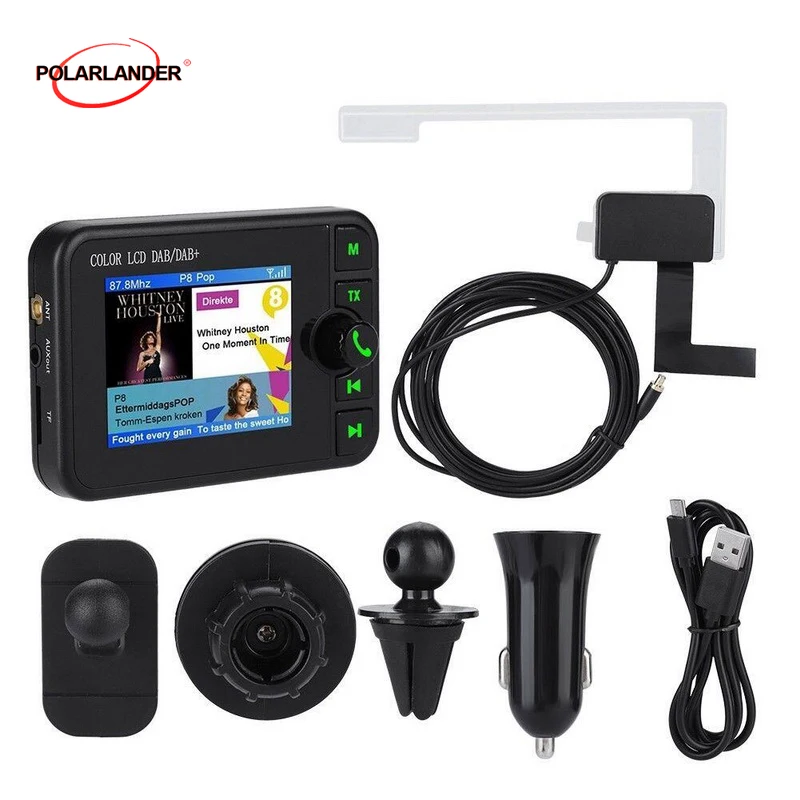 

In Car DAB Digital Radio Adapter with Bluetooth Music Streaming FM Transmitter TF card MP3 player Digital Radio