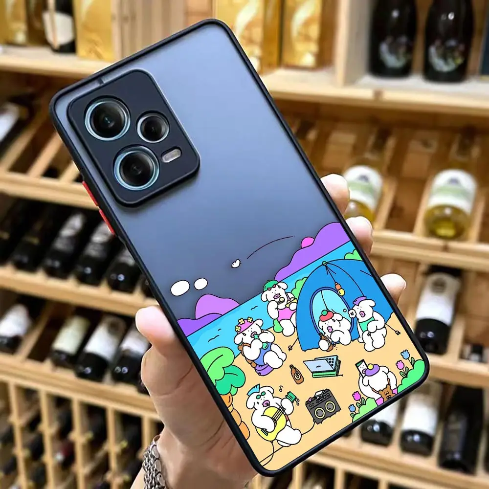 thumbnail image 1 of Funda mate para Redmi NOTE 12 11 10 11S 10S 9 9S 9T 8 7 6 5 4 PRO PLUS 4G 5G Funda Coque Capa Shell cerdo blanco conejo dibujos animados, 1 of 5