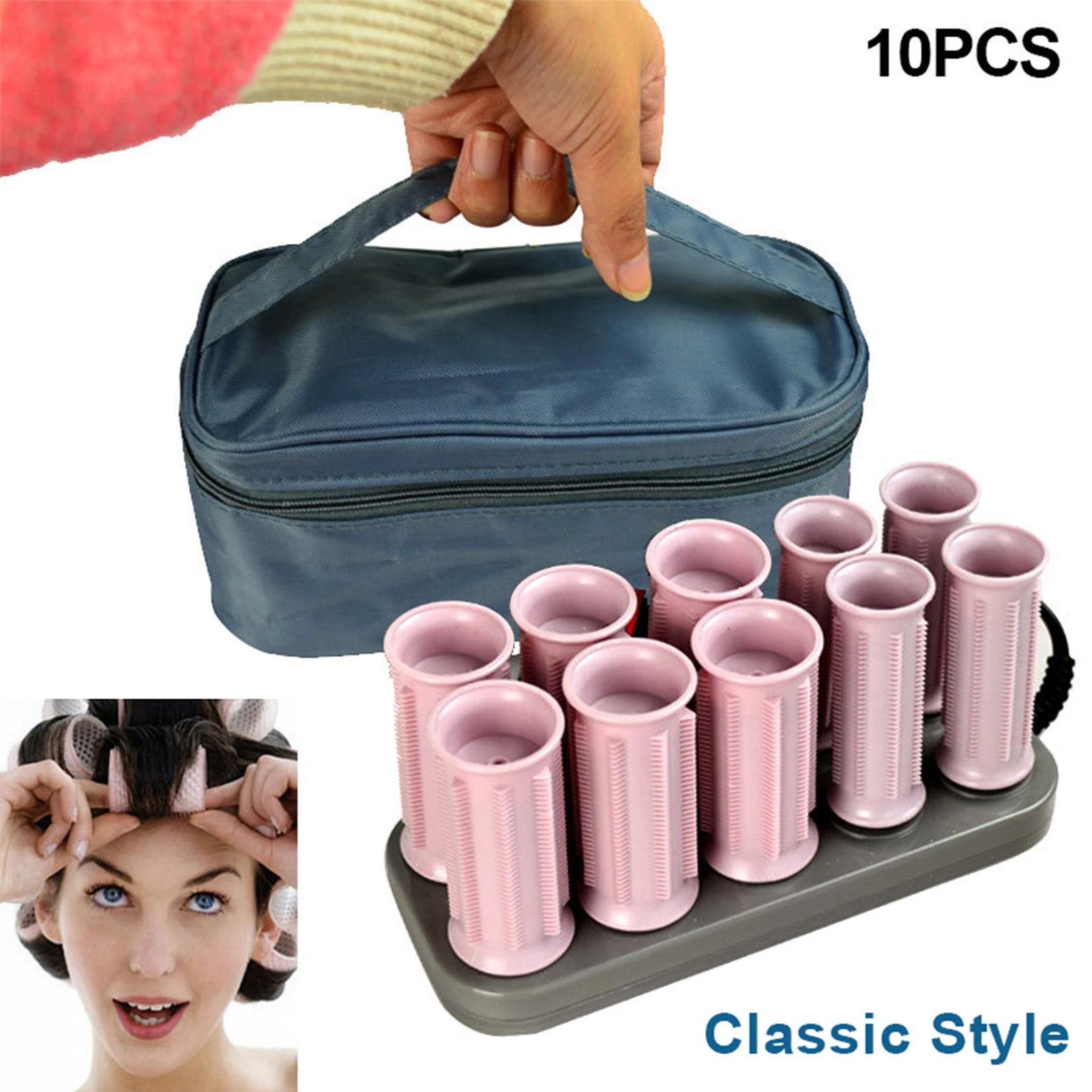 10PCS DIY Bangs Roller Electric Hair Curlers Do All Kinds of Different Hairstyles Hair Roller for Home Outdoor Indoor Use