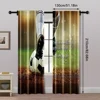 2pcs, Popular Curtains Inspirational Soccer Ball Versatile Fabric (without rod) Stuff Clearance Ldeal for Living Room, Bedroom, 5