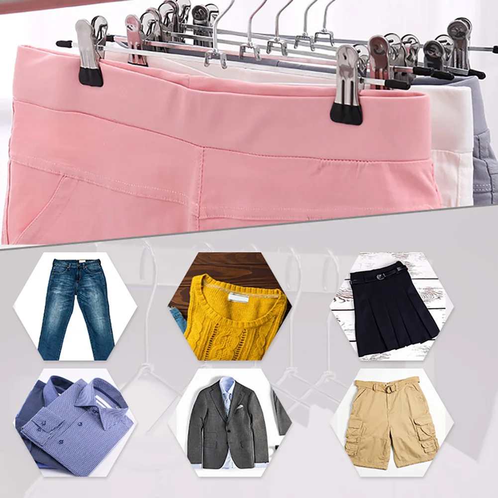 10pcs Stainless Steel Clothes Hanger Practical Drying Rack Heavy Duty Multi-function Durable Creative Exquisite with Swivel Hook 2