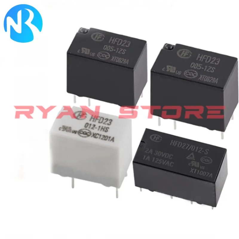 5-Pack HFD23-024-1ZS Relays - 24V 2A 6-Pin Electrical Relays For Industrial Applications