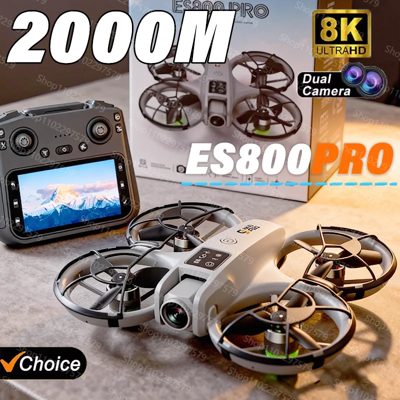ES800PRO Drone Professionale 8K HD Doppia Fotocamera Dron 5G WIFI FPV UAV 360 ° Regalo giocattolo quadricottero aereo senza spazzole per evitare ostacoli