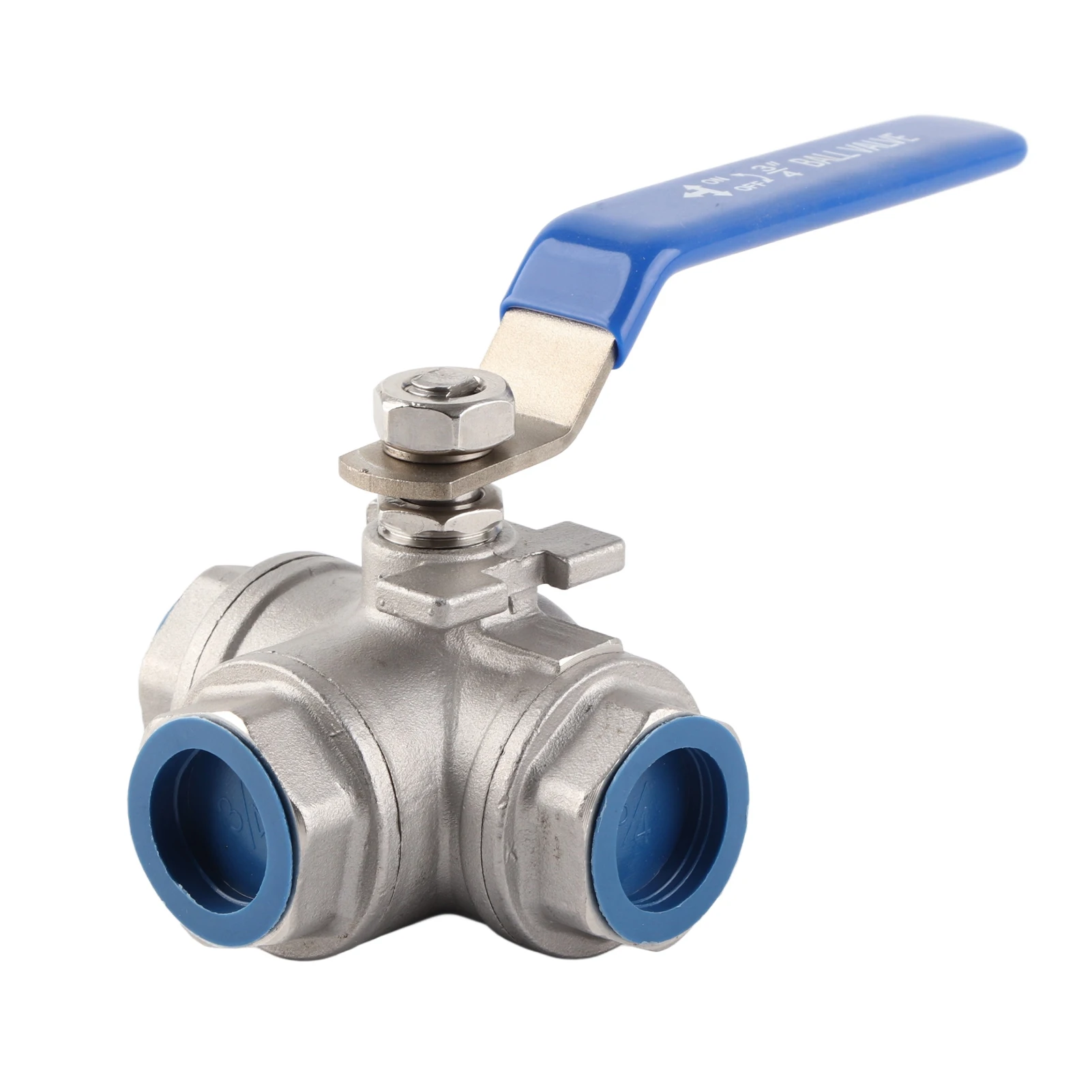 Stainless Steel SUS304 Pipe Ball Valve Three Way T Type Female Thread 3/4" DN20 Ball Valve DN20 Pipe