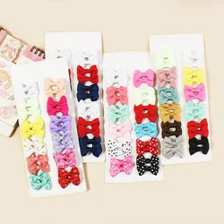 24Pcs/Set 2CM Cute Solid Ribbon Bowknot Hair Clips for Baby Girls Handmade Bows Hairpin Barrettes Headwear Kids Hair Accessories