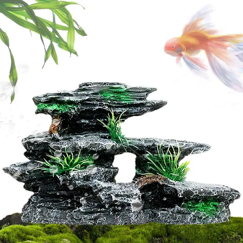 

Аквариумный горный декор, каменный ландшафт, украшения для Рокери, Искусственный горный вид на гору для аквариумов, подводная среда