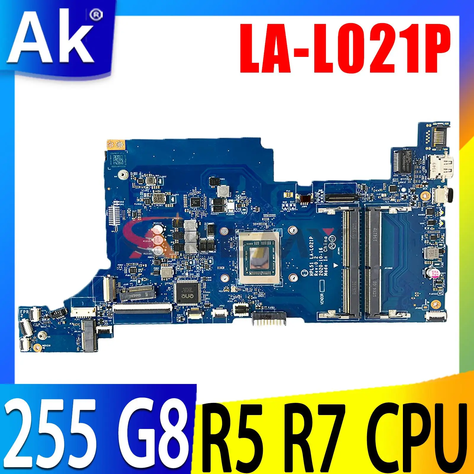 

For HP 255 G8 Laptop Motherboard HPL51 LA-L021P Mainboard with R5 R7 AMD CPU M49514-601 M49514-001 100% Working