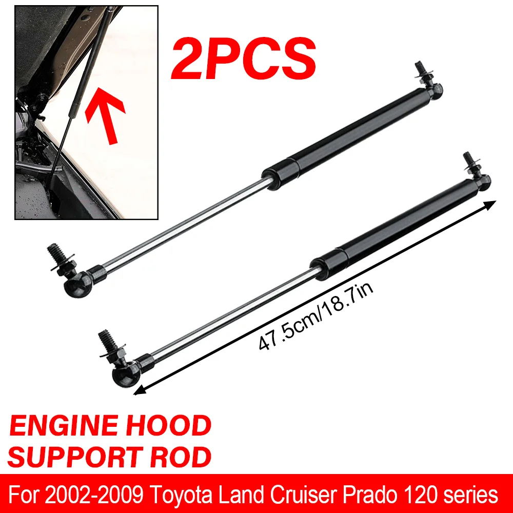 2 adet Araba Ön Motor Kaputu Gazlı Amortisör Çubukları Kaput Kaldırma Oto Gazlı Toyota Land Cruiser Prado 120 serisi 2002-2009 için ﻿