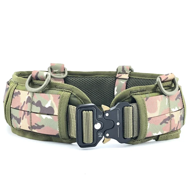 Tactical Molle Belt Airsoft Shooting Camo Battle Belt Soft Padded Training Gear Outdoor Hunting CS Molle Fighter