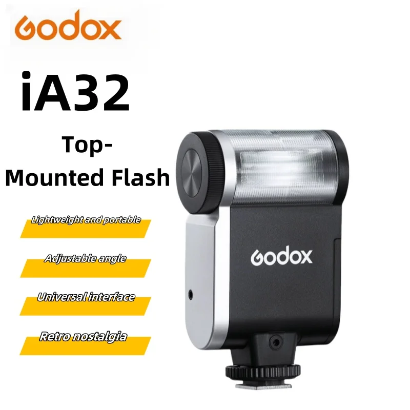 Godox iA32 Compact Camera Flash 8-Level Power Control 2.5s Recycle Time 490 Flashes High Compatibility Lightweight Portable