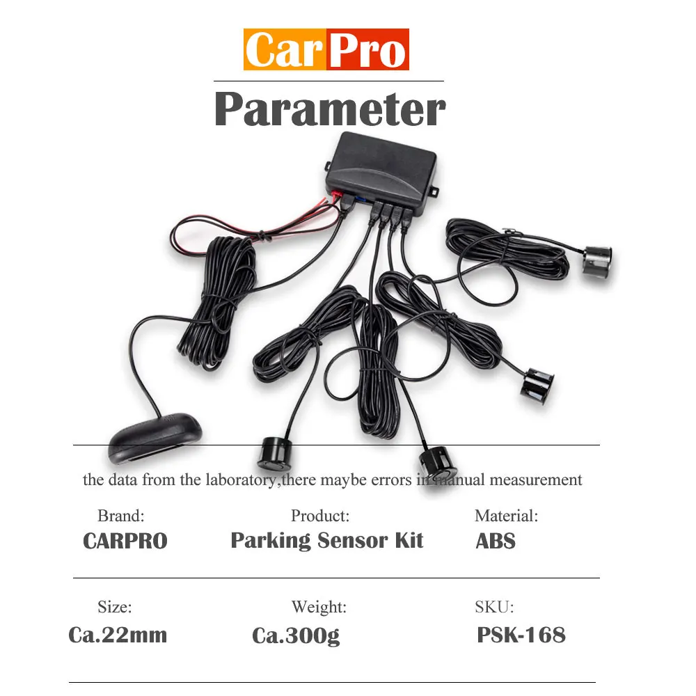 CarPro-Sensor de aparcamiento Universal LED para coche, dispositivo con 4 Radar, pantalla Digital precisa de alarma de distancia de obstáculos, Kit Parktronic