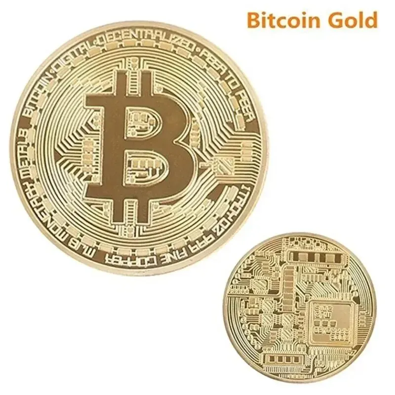Bitcoin Coin Collectibles Gold Plated Bitcoin Coin