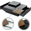 Movable Coffee Table Square High Gloss Surface, with 4 Hidden Storage Drawers Square Center Furniture for Living Room, Black 4