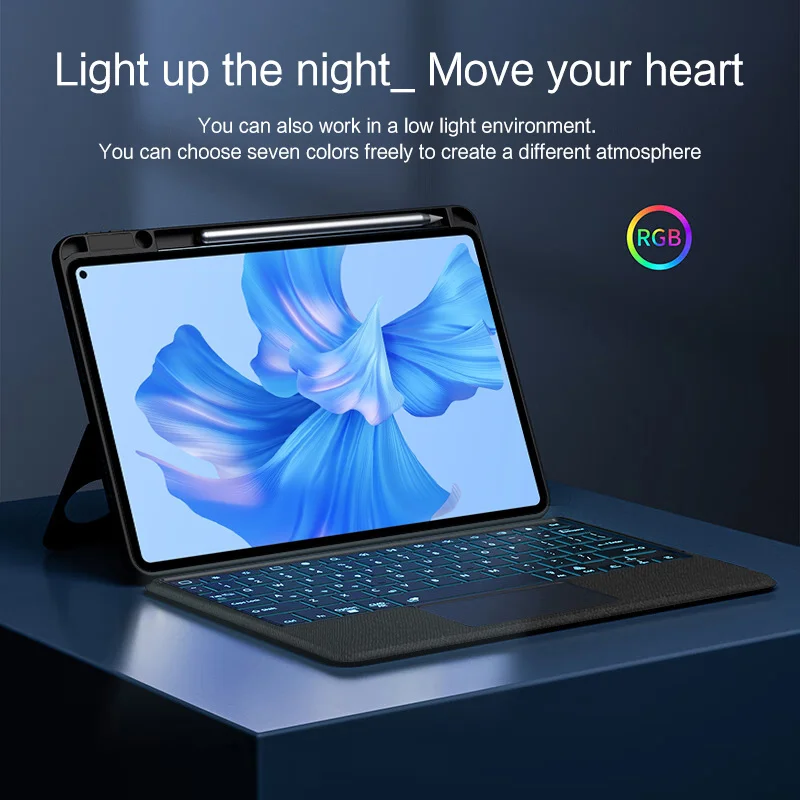 Capa de Teclado Magnético para Huawei Matepad Pro 11 Got-w29 Al09 Touchpad Retroiluminado Capa do Tablet 2023 - Imagem 4
