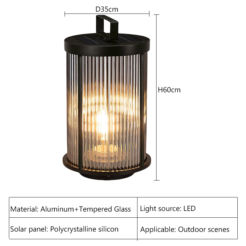 Solar Landscape Lamp Outdoor Portable Moveable Camping Light Cordless Rechargeable Outdoor Lighting for Garden Yard Lawn Walkway