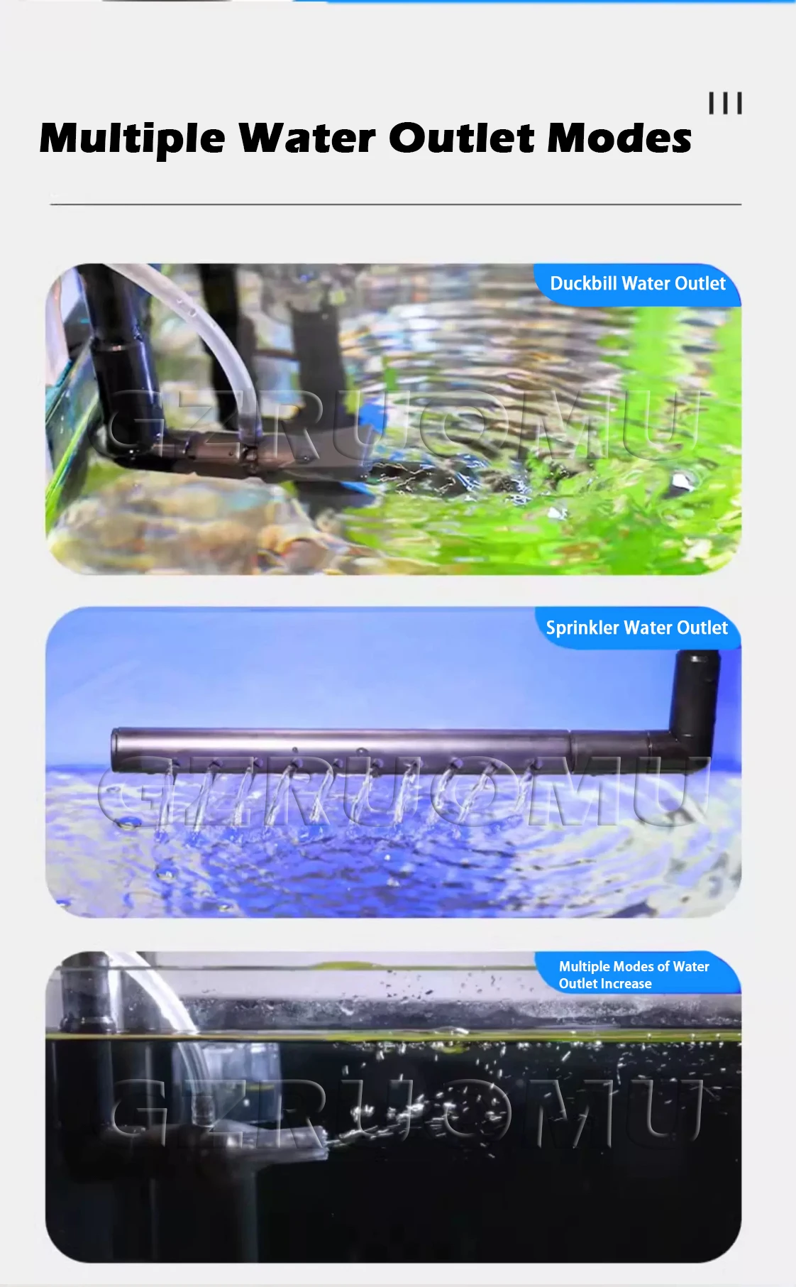 New 3 in 1 Fish Tank Filter YBF-500 Oxygen Filtration Integrated Machine Water P
