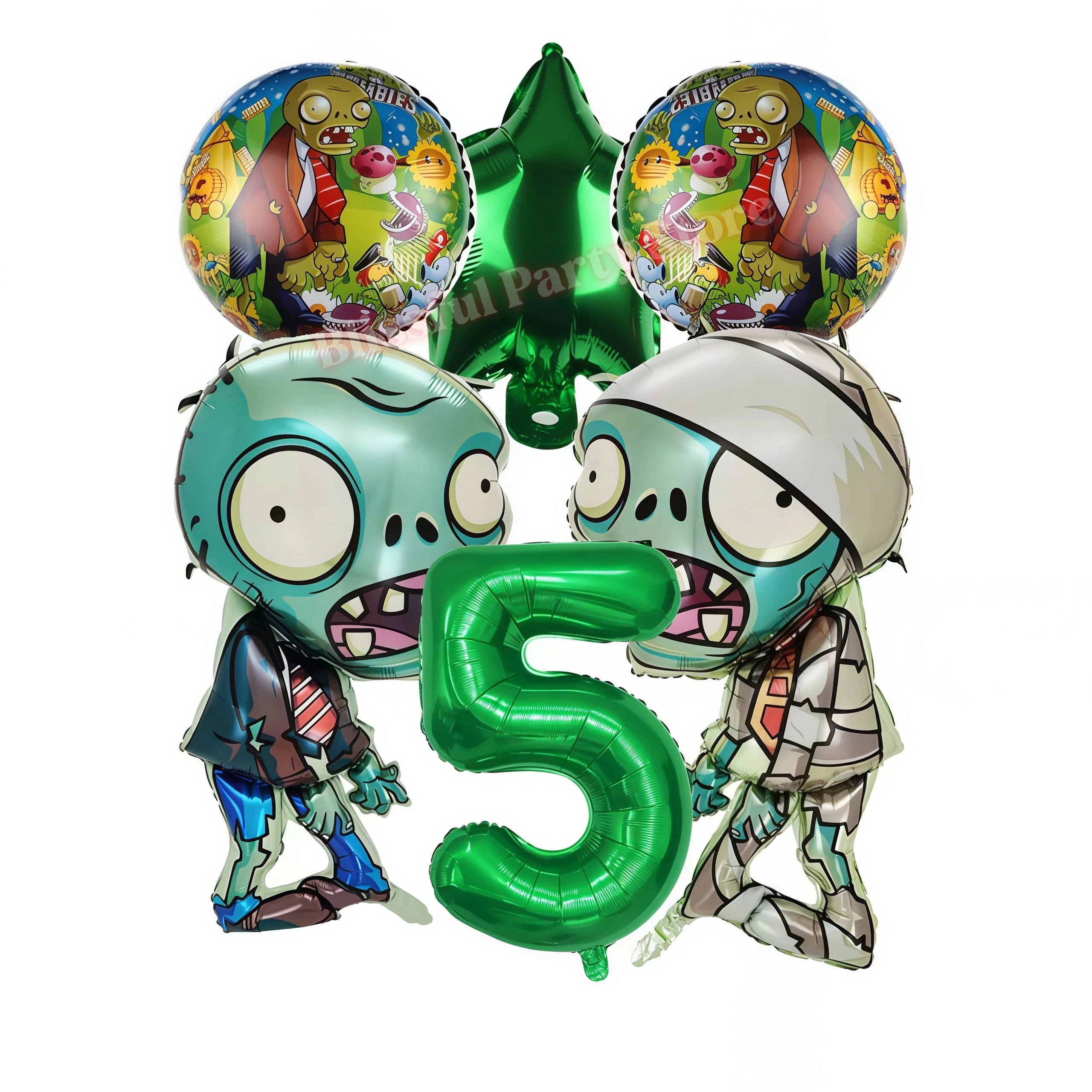 Plants vs. Zombies Geburtstagsparty-Dekorationsset, Happy Birthday Banner, Tassen und Teller für Kinder, Gastgeschenke, Baby-Shower-Zubehör – Detail 20