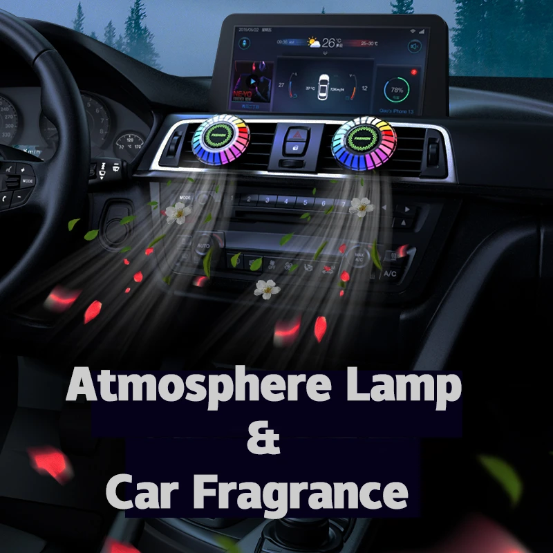 Car Air Freshener Fragrance With Lamp Led Aromatherapy Outlet Vent Auto