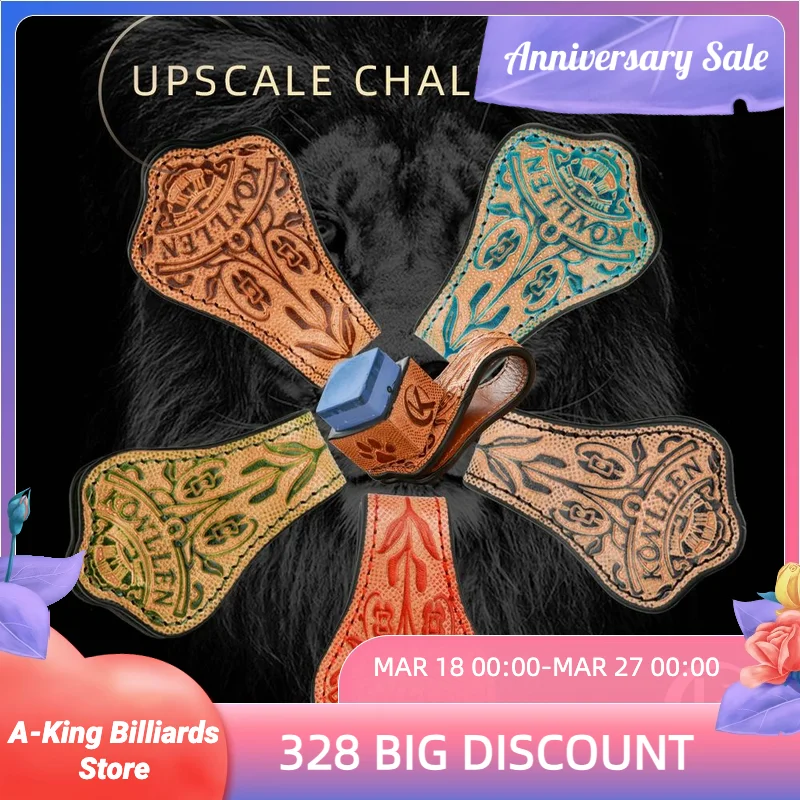 

New KONLLEN Leather Engraved Chalk Holder Magnetic Vegetable Tanned Leather Pool Snooker Carom Cue Silent Billiard Accessories