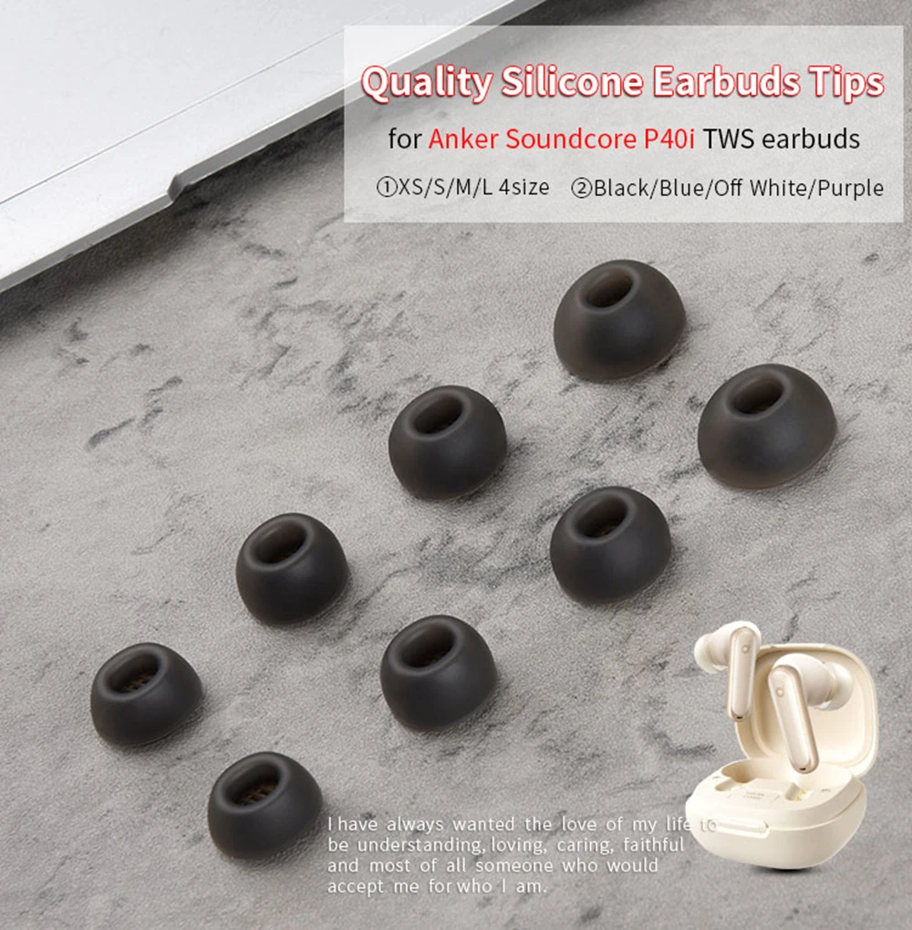 6Pcs Silicone Ear Tips for Anker Soundcore P40i Earbuds Eartips TWS Tips headphones Earplugs