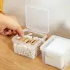 Cotton Swab Holder Q-Tip Dispenser Cotton Swab Storage Box Clear Cotton Bud Storage Box Vanity Makeup Cotton Storage Organizer 3