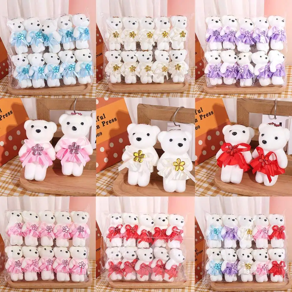 10pcs/set Foam Bear Bear Plush Foam Toys Plush Doll Cartoon Mini Bear Flower Bouquet 10cm DIY Cartoon Bouquet Doll
