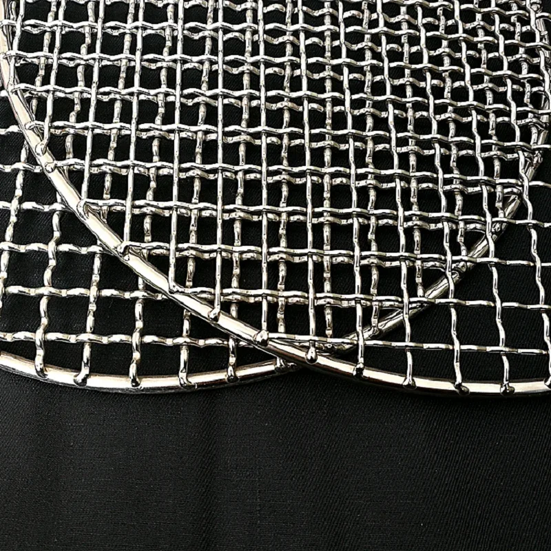 13-40.5cm Stainless Steel Barbecue Net Round Metal Filter BBQ Grate Grid Camping Picnic Kitchen Accessories Food Rack BBQ Net