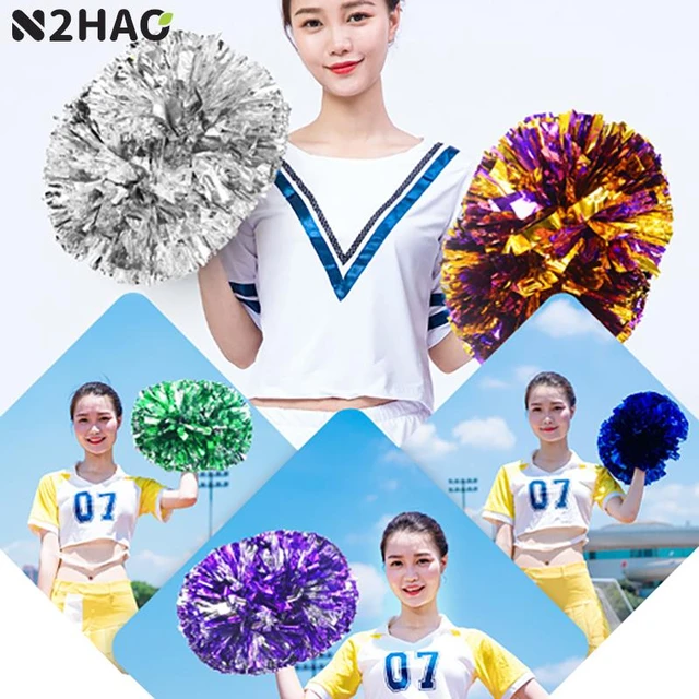 Cheerleader Pom Poms, 6 Baton Handle, Metallic Bronze Metallic White  Metallic Royal Blue Custom Color Competition Poms, 1 Pc - AliExpress