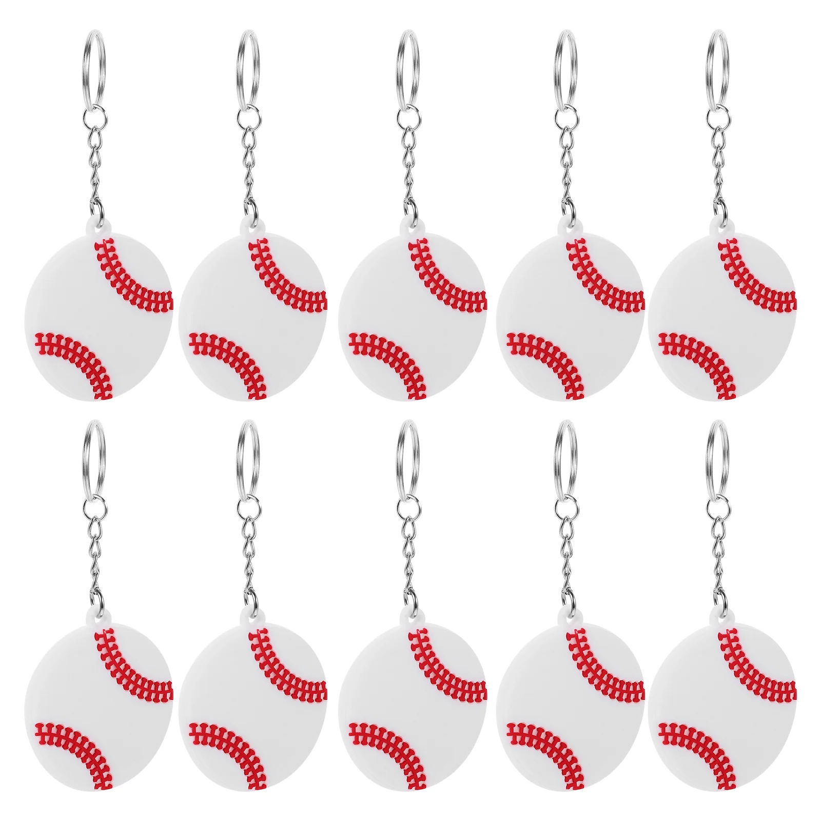 10 Pcs Keychains for Boys Bag Small Ornaments Rings Backpack Hanging Decor Sports Party Favors Pendant interactive jumping hoop set indoor sport toy for toddler family party game jump rings set toddler outdoor sports game