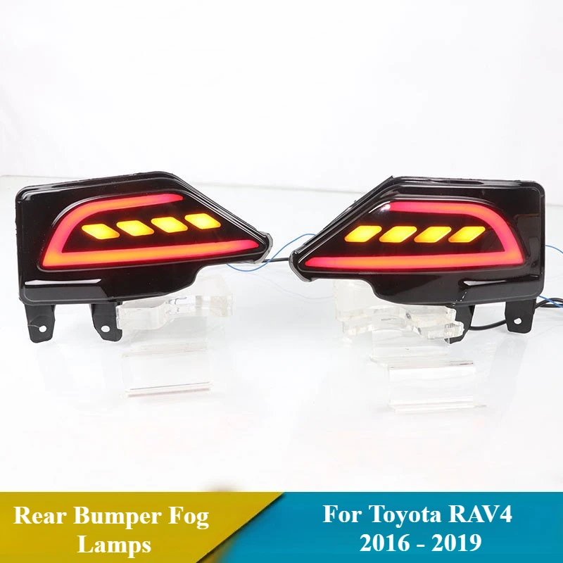 1 Pair Car LED Bumper Reflector Light For Toyota RAV4 2016 2017 2018 2019 Rear Tail Light Fog Light Turn Signal Brake Lamp detail image 5