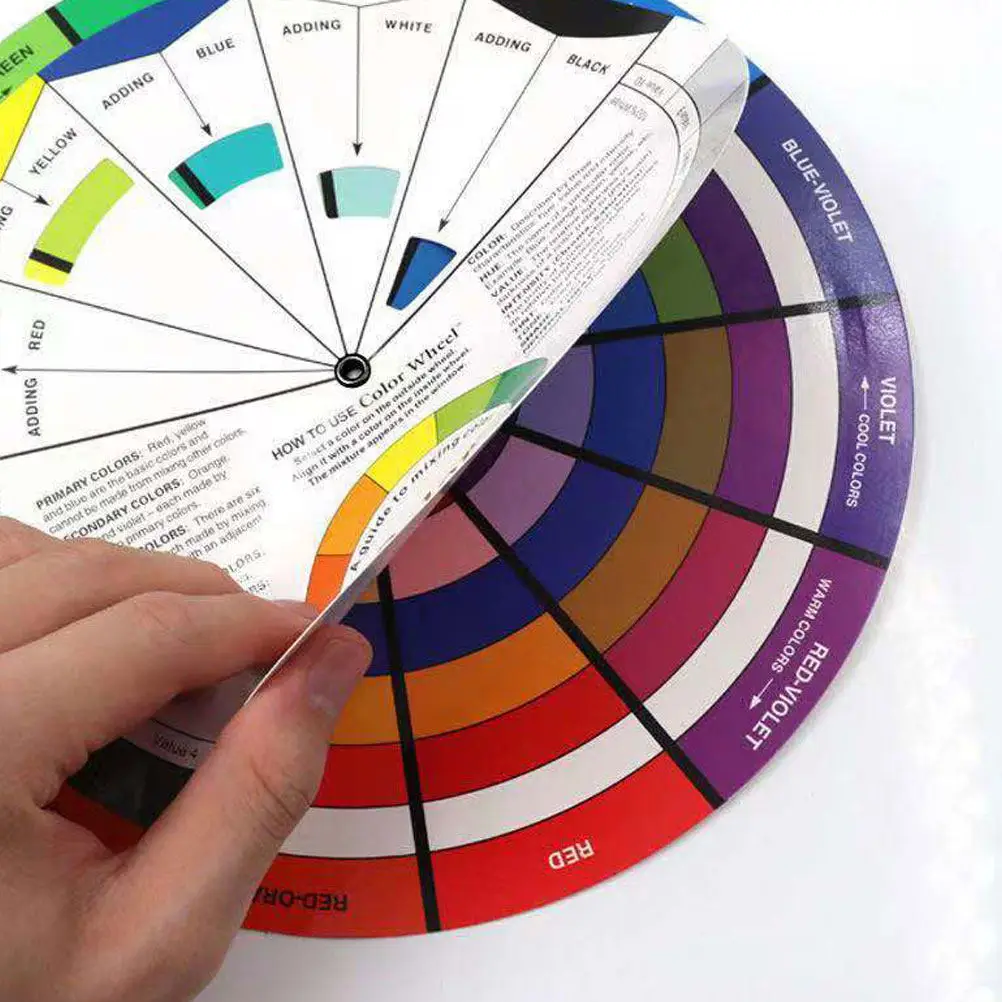 여성용 네일 아트 컬러를 위한 보완적 분할 구성표 정의가 포함된 2Pcs 양면 차트