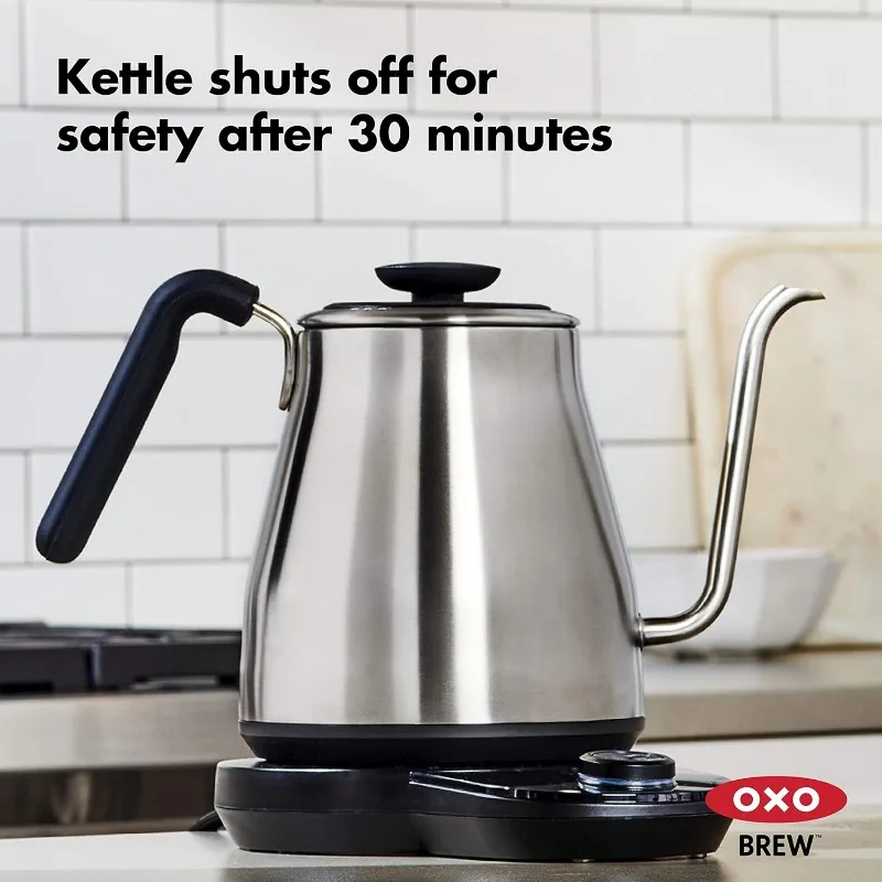 OXO Brew Gooseneck Electric Kettle – Hot Water Kettle, Pour Over Coffee & Tea Kettle, Adjustable Temperature,Built-In Brew Timer 6