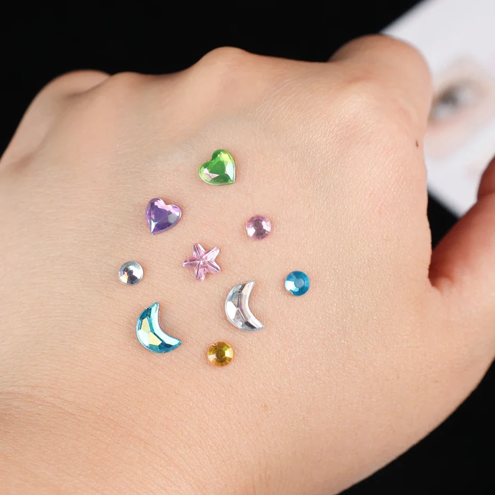 Makeup Rhinestone Stickers Love Diamond Face Art Children's Temporary Tattoo Tools
