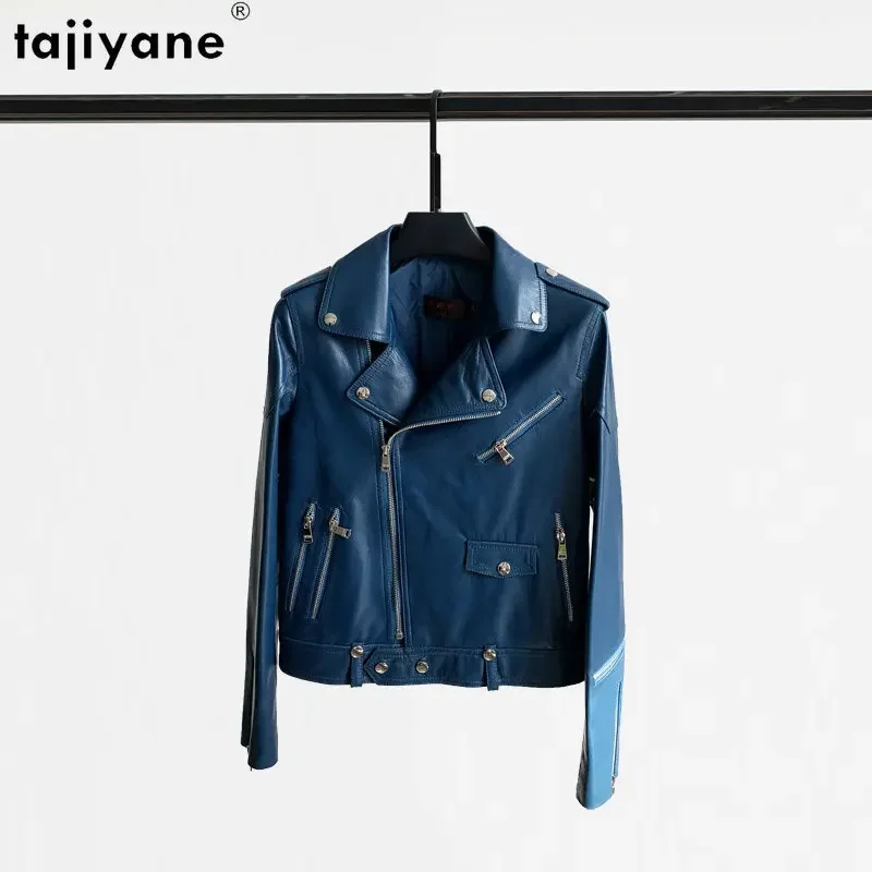 

Tajiyane Genuine Leather Jacket Women 2023 High Street Real Leather Coat Short Sheepskin Leather Jackets Biker Coats Streetwear