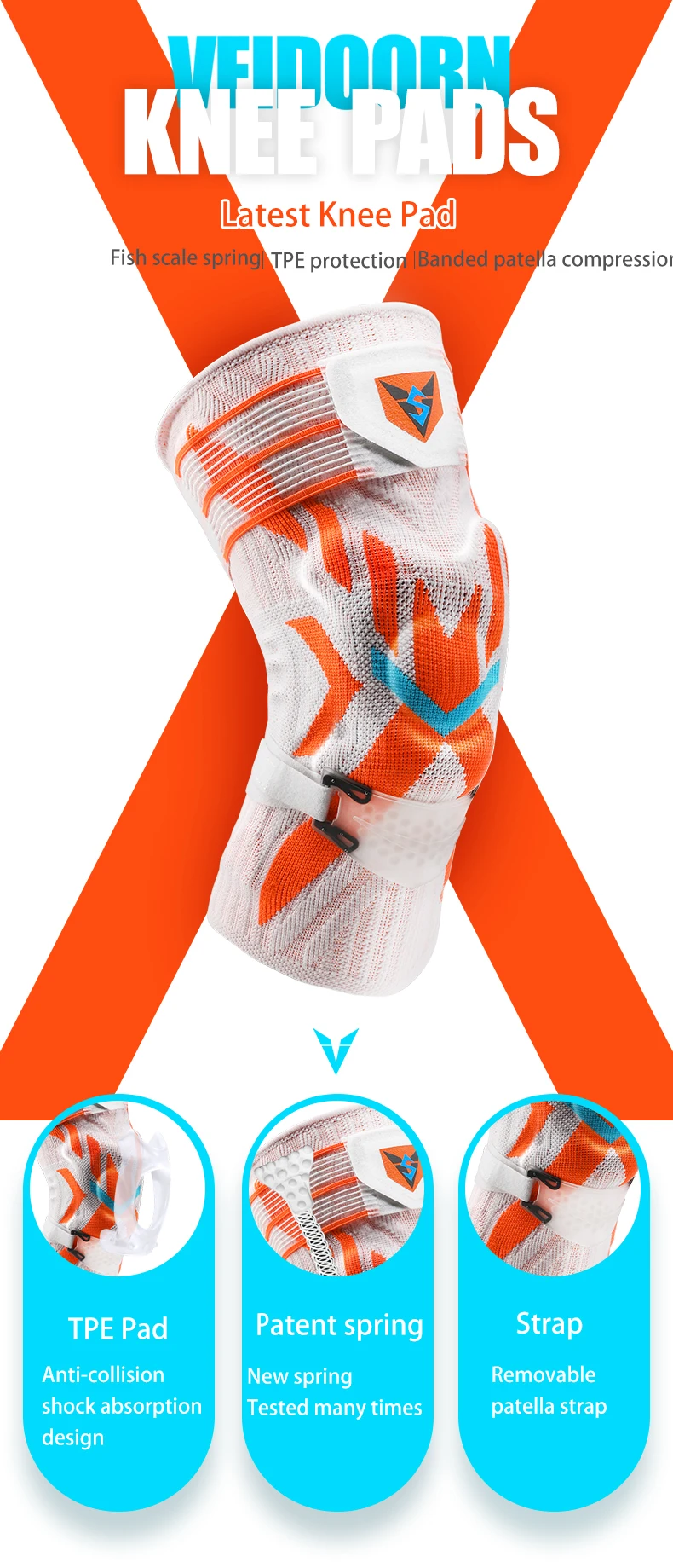 2023 High-end Knee Brace with Elastic Strips