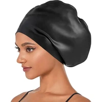 Silicone Extra Large Swimming Cap for Long Hair Braid Waterproof Women Men Ladies African Over Size Huge 1