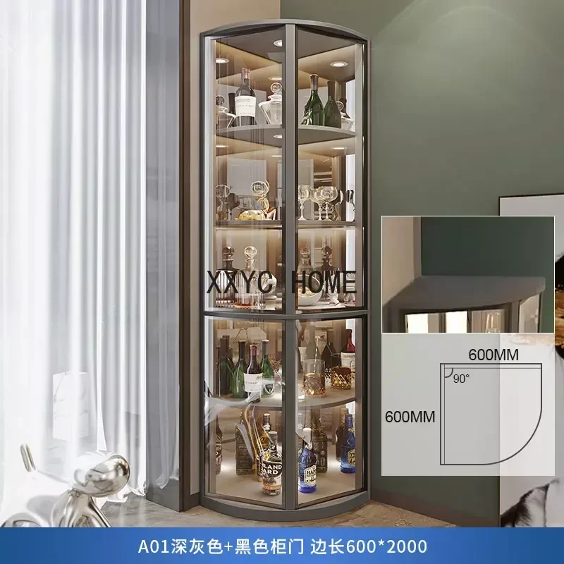 Glass Display Wine Cabinets Cellar Showcase Bottle Liquor Wine Cabinet Counter Storage Vitrinas De Vidrio Indoor Bar Furniture
