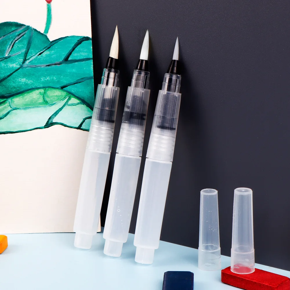 Fountain pen for solid watercolor painting water soluble color lead pen nylon water storage brush