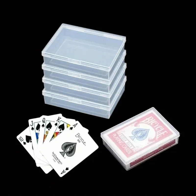 2pcs Plastic Playing Card Cases Transparent Rectangular Storage Boxes with Secure Clasp Closure for Poker & Business Cards playing card cover plastic storage box card storage box playing card holder